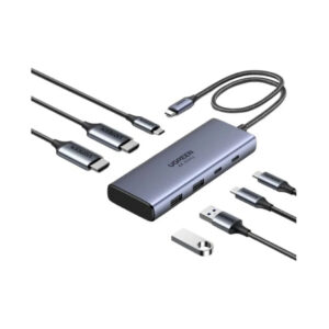 UGREEN 7-portni USB-C HUB na 2xUSB-A 3.2, 2xUSB-C 3.2, 1xUSB-C za napajanje, 2x HDMI 60 Hz, 1xHDMI, sivi