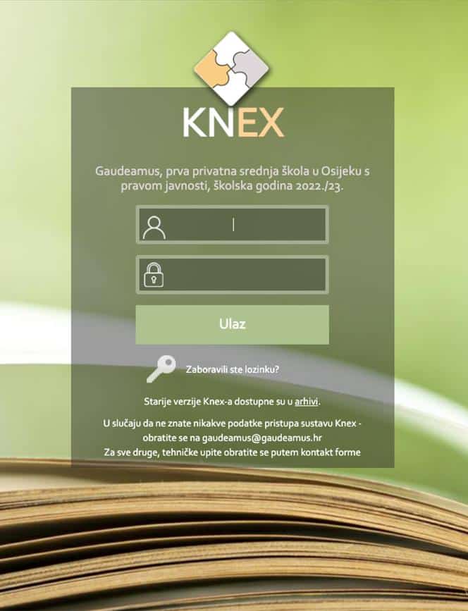KNEX aplikacija